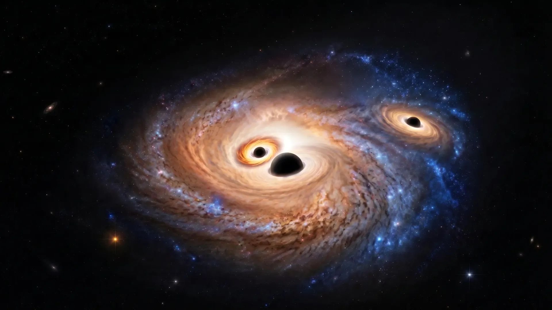 Three Giant Black Holes in One Galaxy