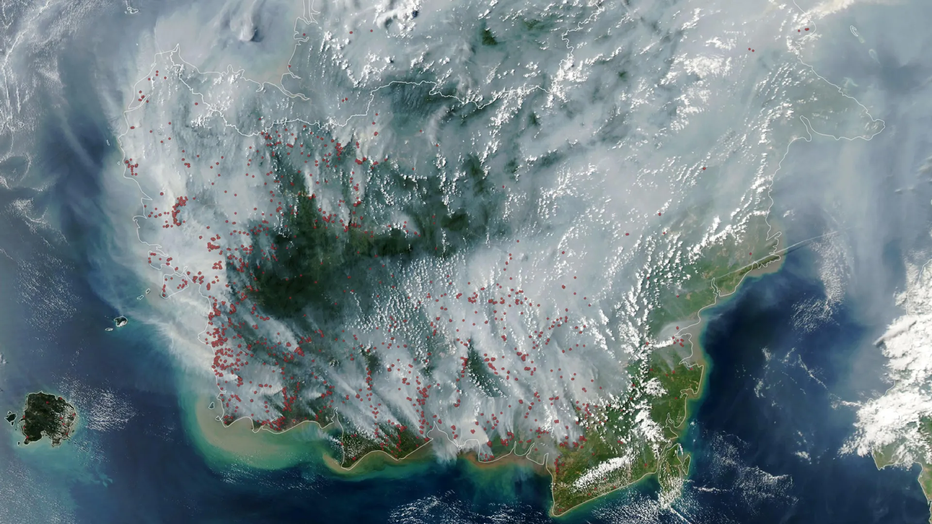 Peatland Fires Darken Skies in Indonesia