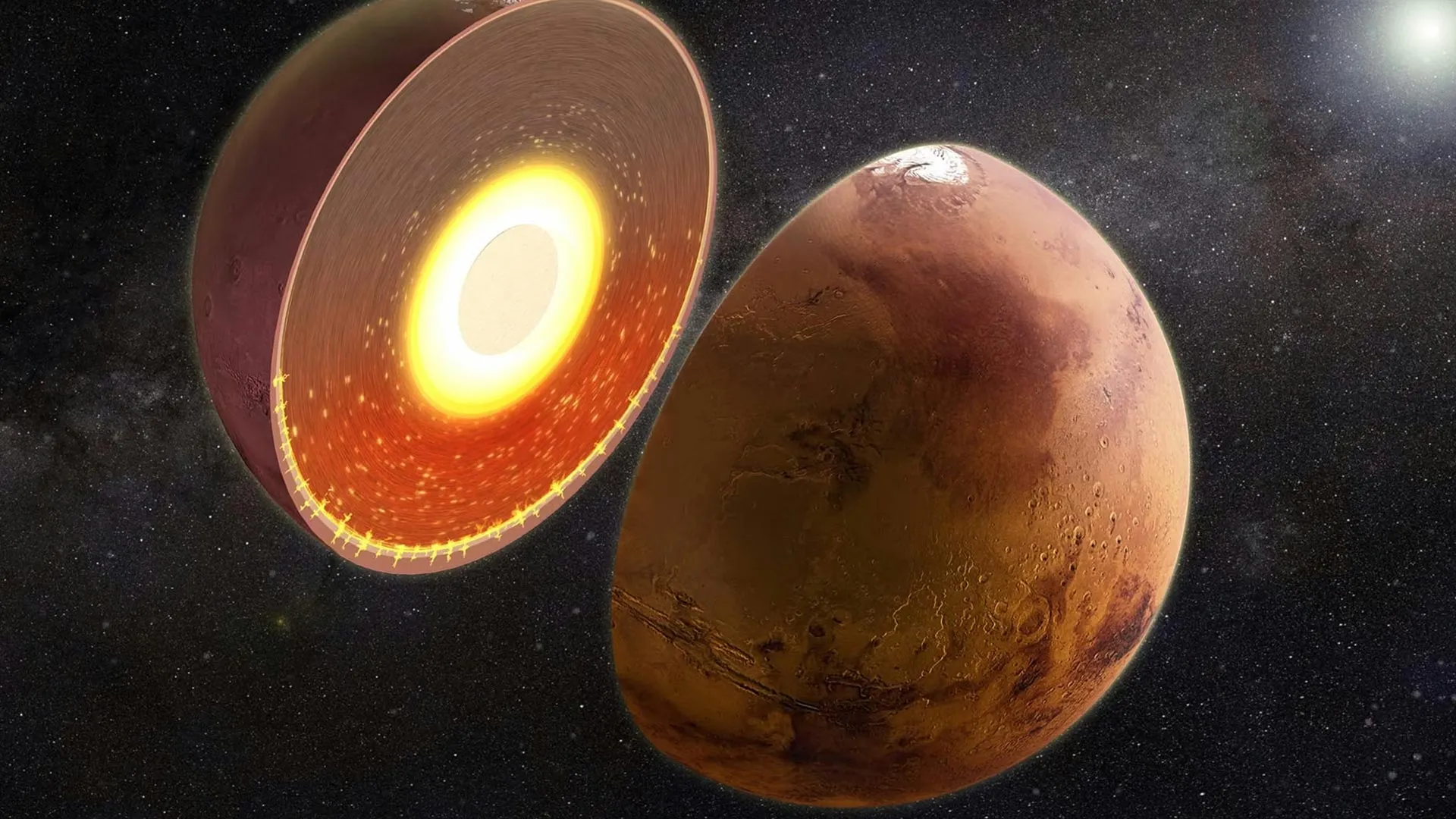 A Massive Heat Anomaly Deep Inside Mars